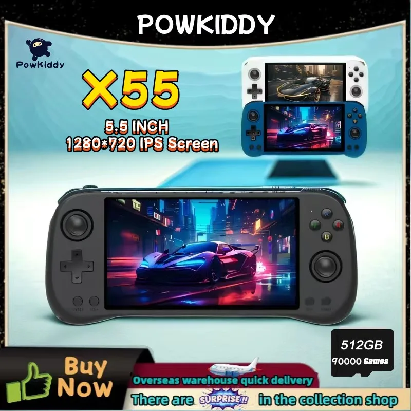 Gaming Console X55 - POWKIDDY X55 Console di gioco portatile