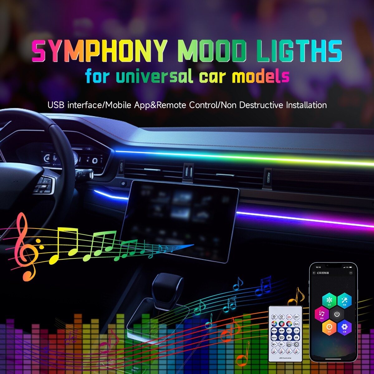 Led Gaming Light Strip - Luce ambientale a LED per auto