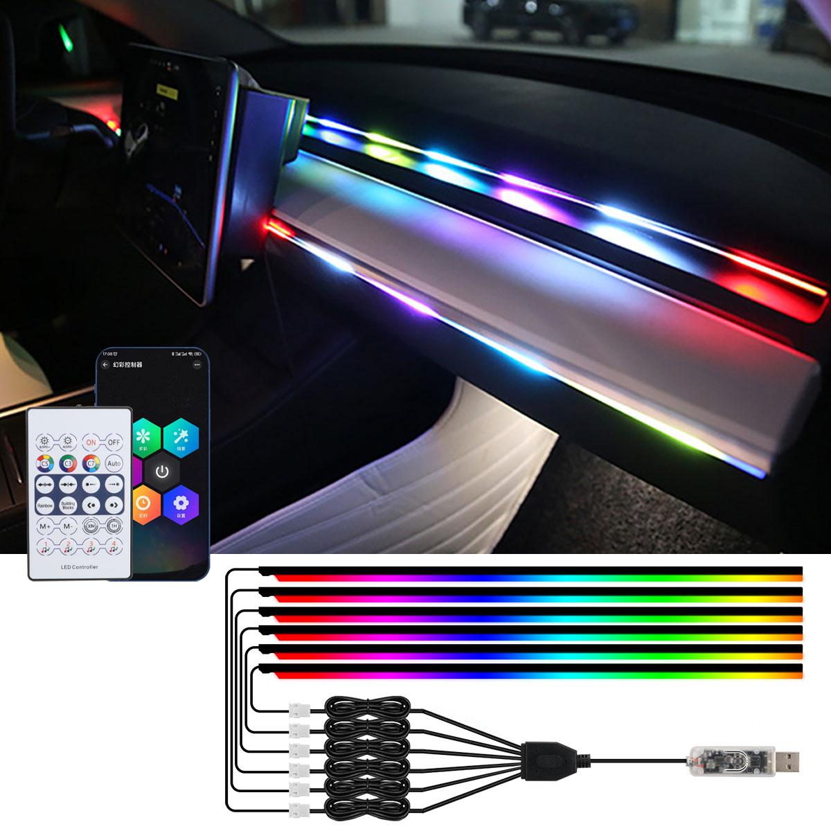 Led Gaming Light Strip - Luci ambientali a LED per auto