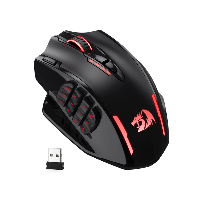 Gaming Console Buttons - Mouse da gioco ottico RGB wireless
